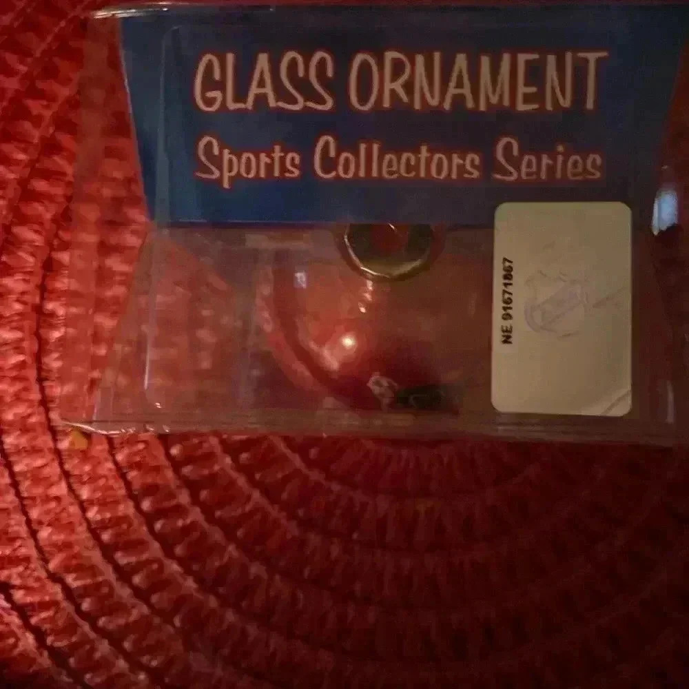 Chicago Blackhawk glass holiday ornament never opened . Sports Collectors Series - Picture 2 of 4